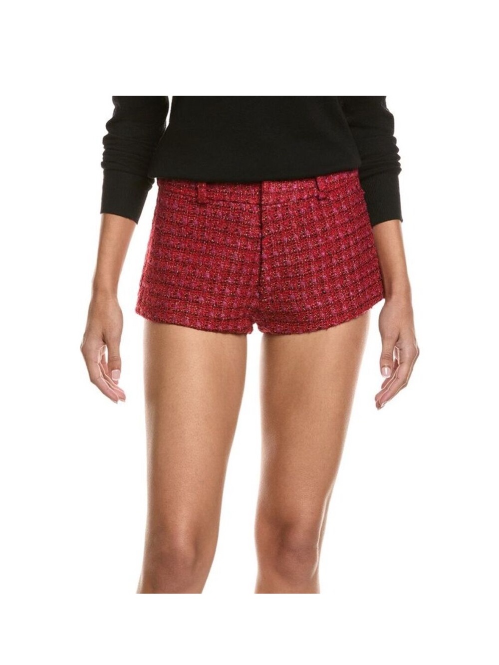 Amanda Uprichard Caresse Red Tweed Shorts